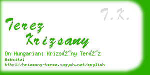 terez krizsany business card